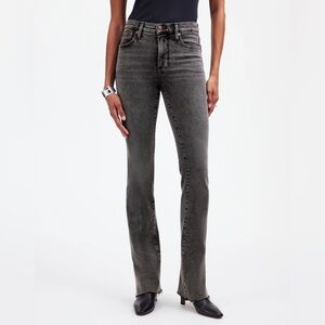 NWT Madewell kick out full length jeans in gray black